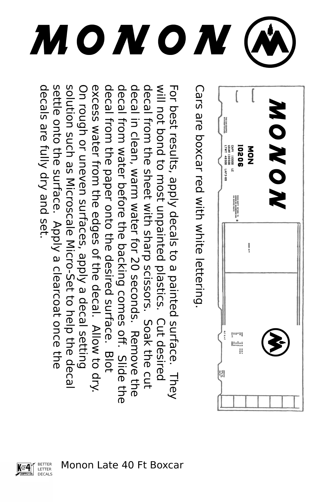 Monon 40 Ft Boxcar White Round M Herald