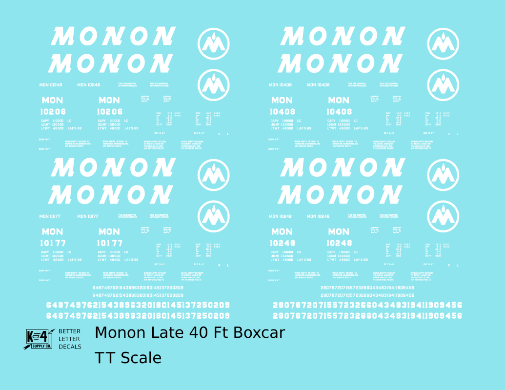Monon 40 Ft Boxcar White Round M Herald