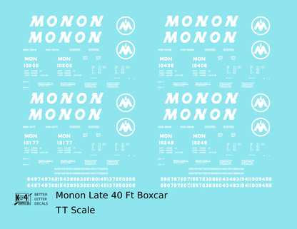 Monon 40 Ft Boxcar White Round M Herald