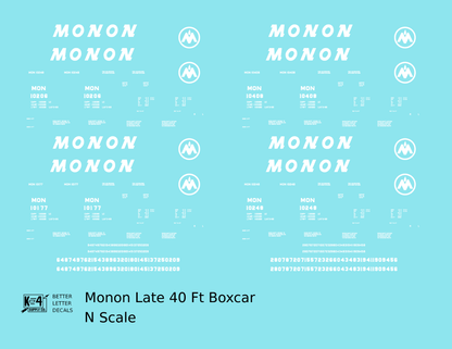 Monon 40 Ft Boxcar White Round M Herald