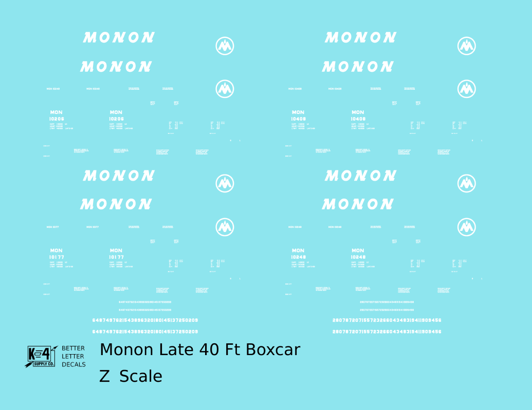 Monon 40 Ft Boxcar White Round M Herald