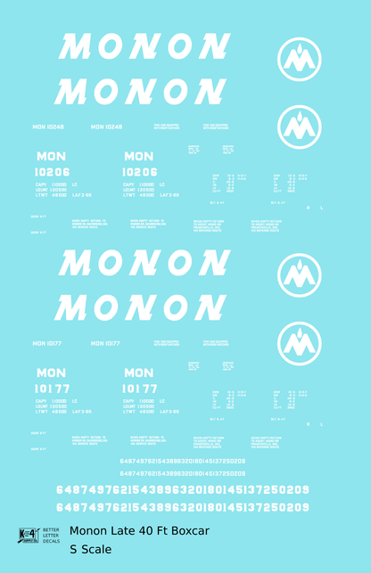 Monon 40 Ft Boxcar White Round M Herald