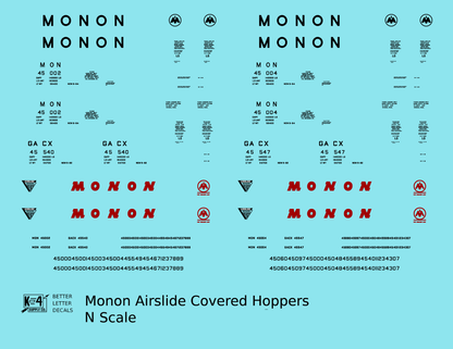 Monon Airslide Covered Hopper Black and Red