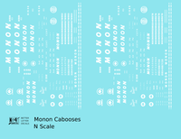 Monon Caboose White  - Decal - Choose Scale