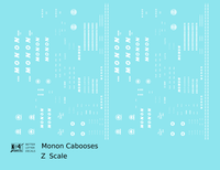 Monon Caboose White  - Decal - Choose Scale