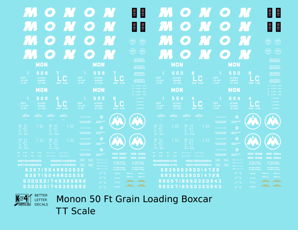 Monon 50 Ft Grain Loading Boxcar White