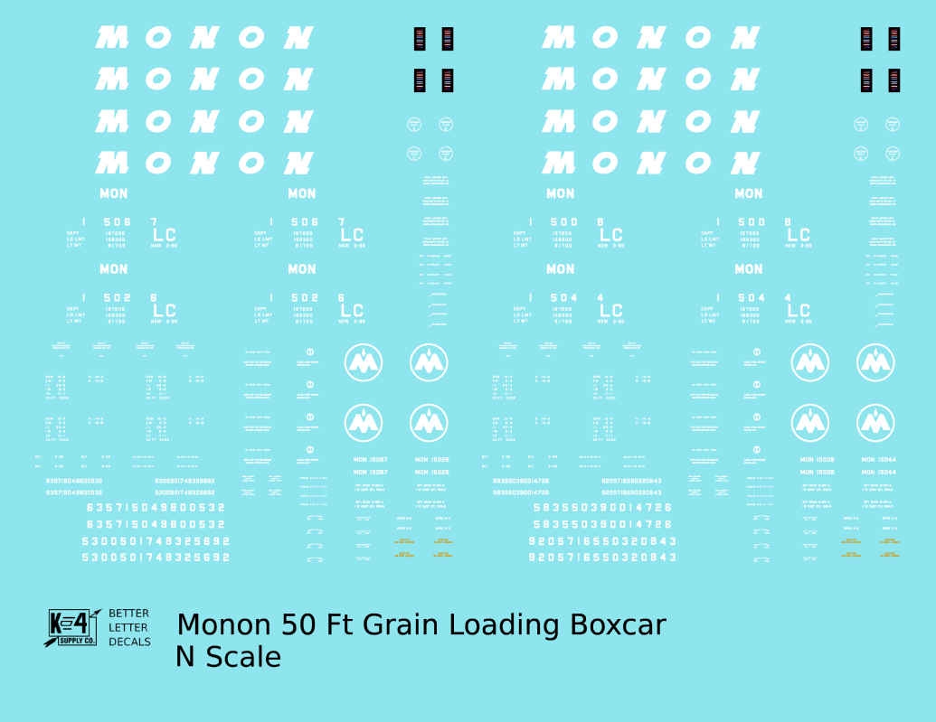Monon 50 Ft Grain Loading Boxcar White