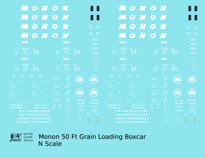 Monon 50 Ft Grain Loading Boxcar White