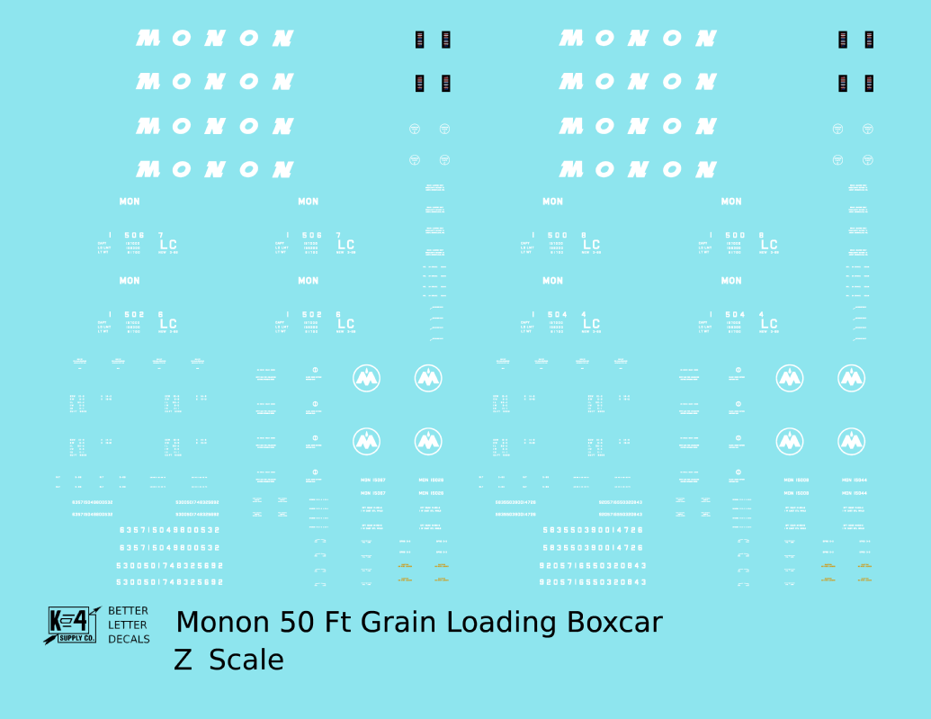 Monon 50 Ft Grain Loading Boxcar White