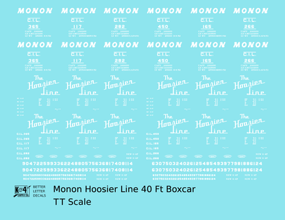 Monon Hoosier Line 40 Ft Boxcar White