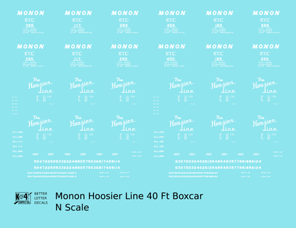 Monon Hoosier Line 40 Ft Boxcar White
