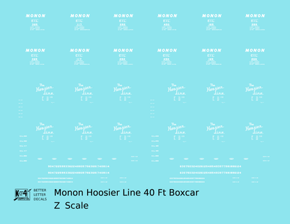 Monon Hoosier Line 40 Ft Boxcar White