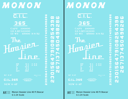 Monon Hoosier Line 40 Ft Boxcar White