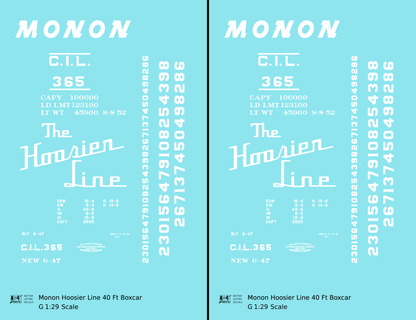 Monon Hoosier Line 40 Ft Boxcar White