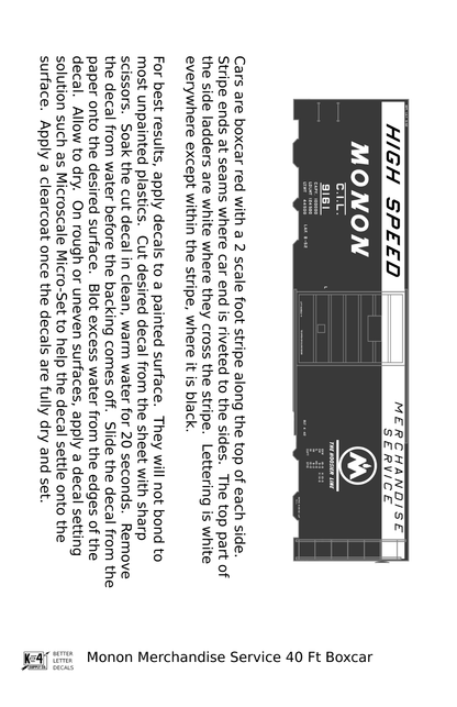 Monon Merchandise Service Boxcar White and Black