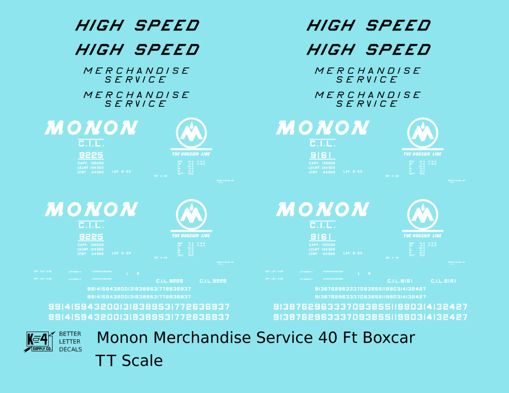 Monon Merchandise Service Boxcar White and Black