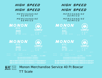 Monon Merchandise Service Boxcar White and Black