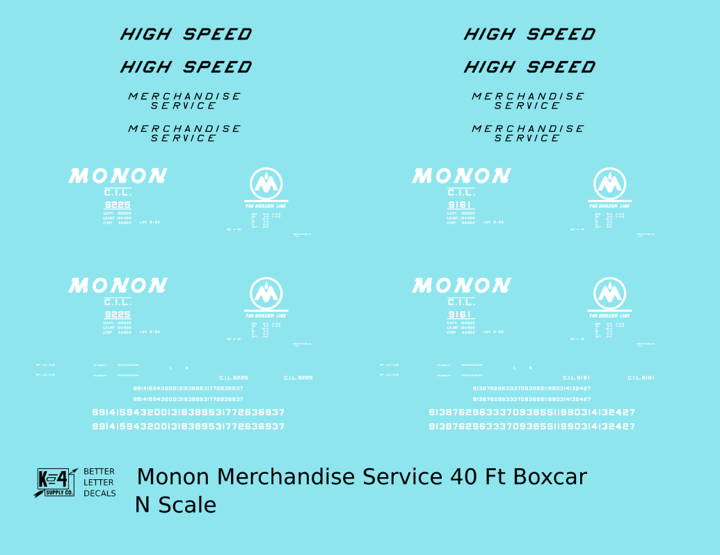 Monon Merchandise Service Boxcar White and Black