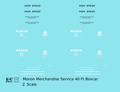 Monon Merchandise Service Boxcar White and Black