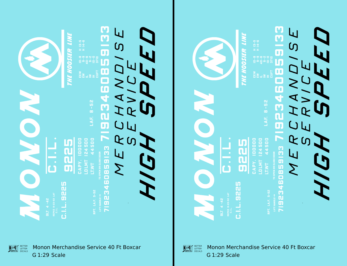 Monon Merchandise Service Boxcar White and Black