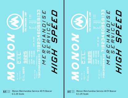Monon Merchandise Service Boxcar White and Black