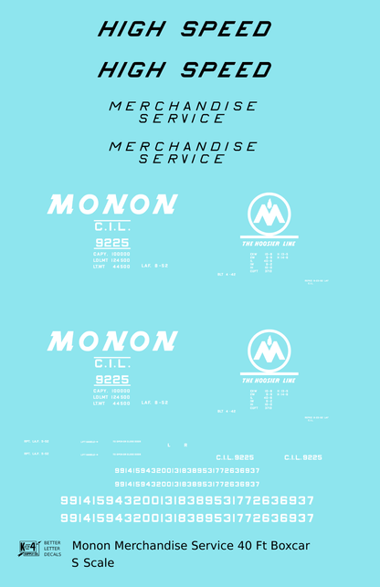 Monon Merchandise Service Boxcar White and Black