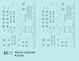 Monon Caboose Silver  - Decal - Choose Scale