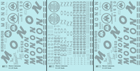 Monon Caboose Silver  - Decal - Choose Scale