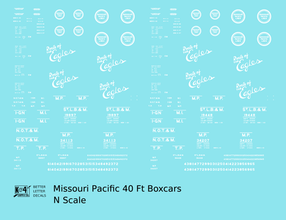Missouri Pacific 40 Ft Boxcar White Route Of the Eagles