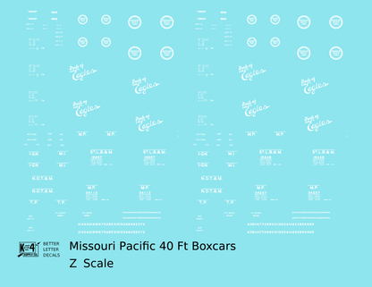 Missouri Pacific 40 Ft Boxcar White Route Of the Eagles