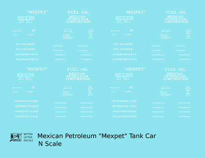 Mexpet Mexican Petroleum Corp Tank Car White -