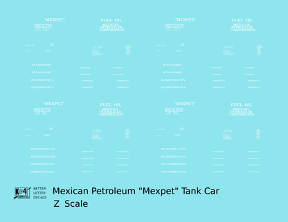 Mexpet Mexican Petroleum Corp Tank Car White -