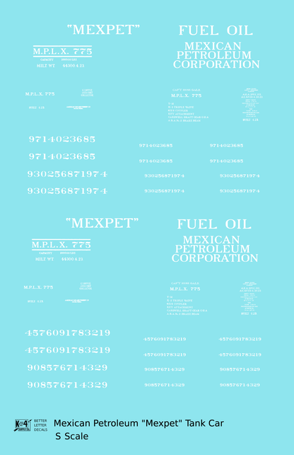 Mexpet Mexican Petroleum Corp Tank Car White -