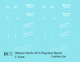 Missouri Pacific 50 Ft Insulated Boxcar White Cushion Car - Decal - Choose Scale