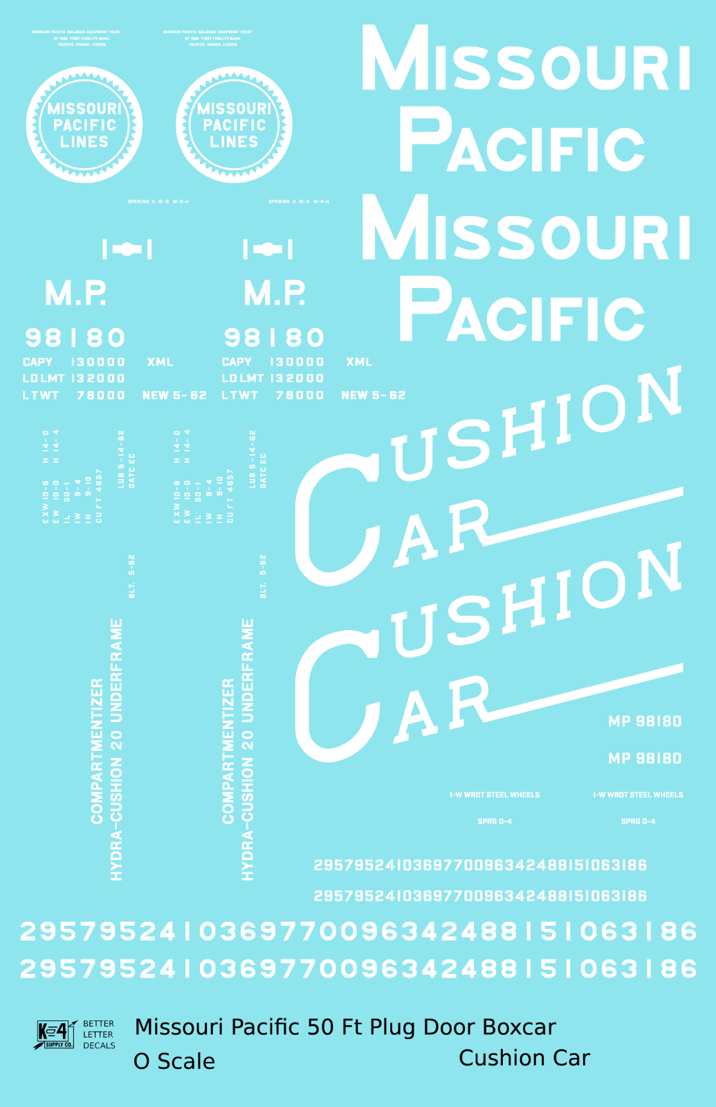 Missouri Pacific 50 Ft Insulated Boxcar White Cushion Car