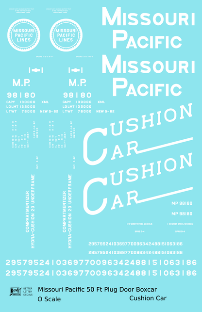 Missouri Pacific 50 Ft Insulated Boxcar White Cushion Car