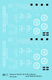 Missouri Pacific 50 Ft PS1 Boxcar White  - Decal - Choose Scale
