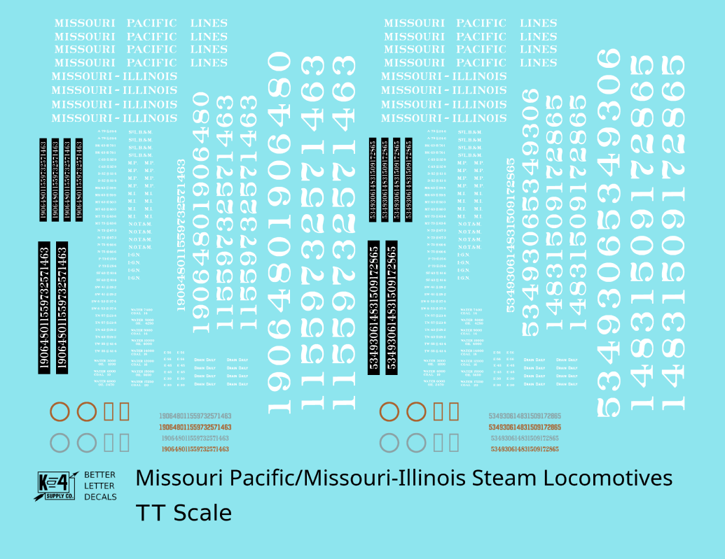 Missouri Pacific Steam Locomotive White