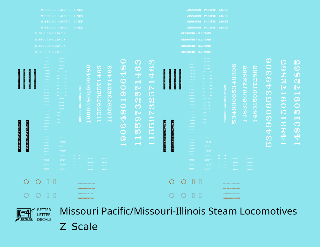 Missouri Pacific Steam Locomotive White