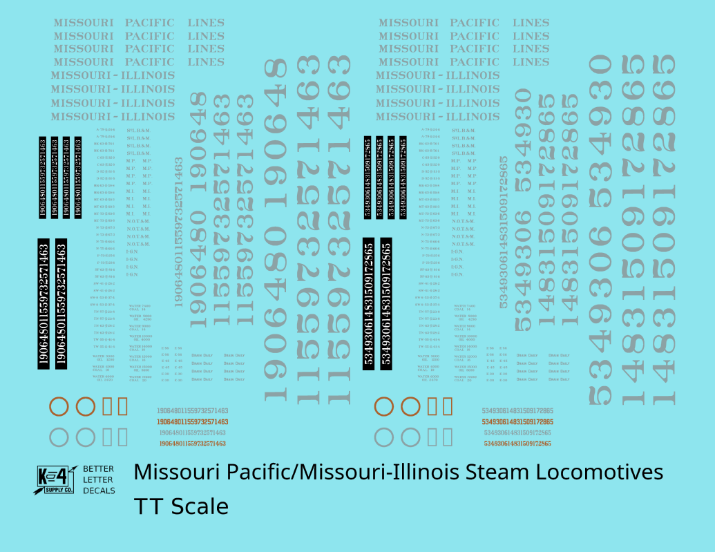 Missouri Pacific Missouri-Illinois Steam Locomotive Aluminum