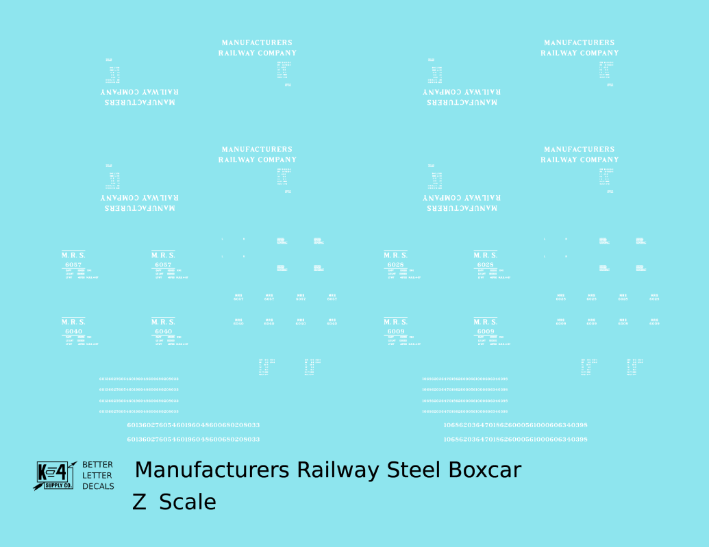Manufacturers Railway Steel Boxcar White MRS
