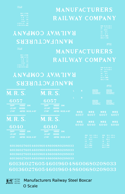 Manufacturers Railway Steel Boxcar White MRS
