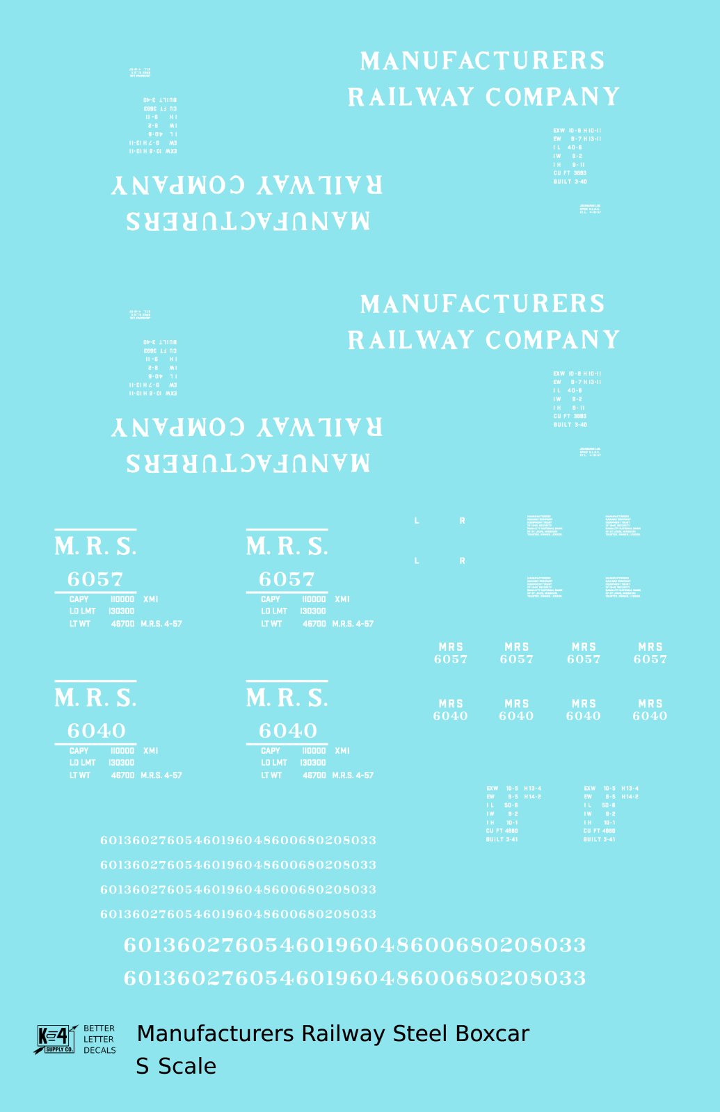 Manufacturers Railway Steel Boxcar White MRS