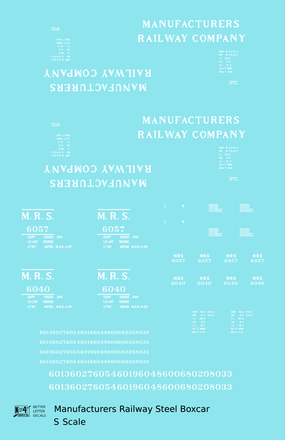 Manufacturers Railway Steel Boxcar White MRS