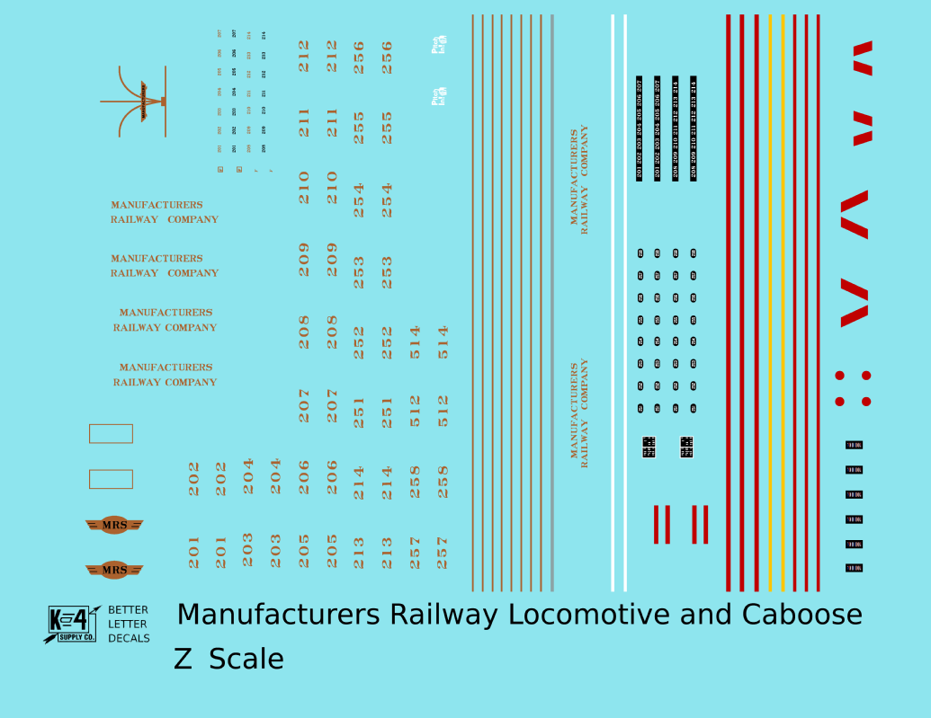 Manufacturers Railway Diesel Locomotive and Caboose Gold and Red