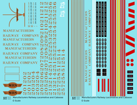 Manufacturers Railway Diesel Locomotive and Caboose Gold and Red  - Decal - Choose Scale