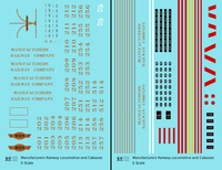 Manufacturers Railway Diesel Locomotive and Caboose Gold and Red  - Decal - Choose Scale