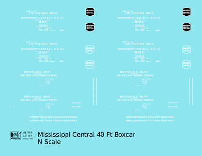Mississippi Central 40 Ft Boxcar White