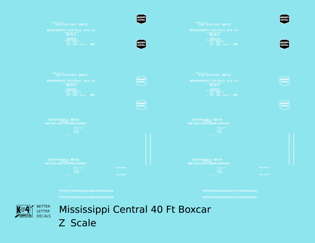 Mississippi Central 40 Ft Boxcar White