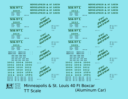 Minneapolis and St Louis Aluminum 40 Ft Boxcar Dark Green and Black